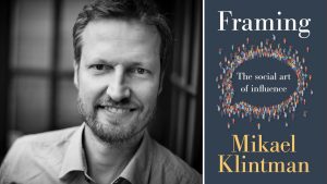 portätt på Mikael KLintman och omslaget på boken Framing
