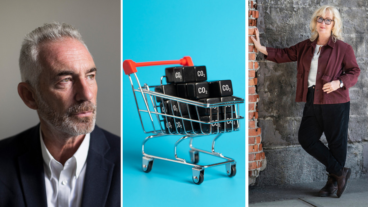 Tim Jackson, en kundvagn och Erika Bjerström